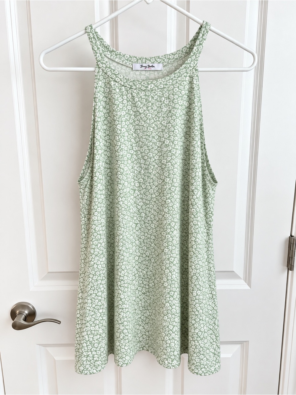 Light Mint Floral Swing Tank by Jenny Boston